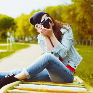 Hipster Girl with Camera